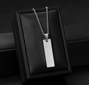 Collar Grabable Con Placa Pequeña en Acero Inoxidable