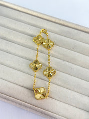 Pulsera Van Cleef Alhambra Vintage 5 Tréboles Dorado