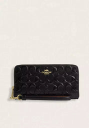 Coach Monedero Wristlet en Charol Negro