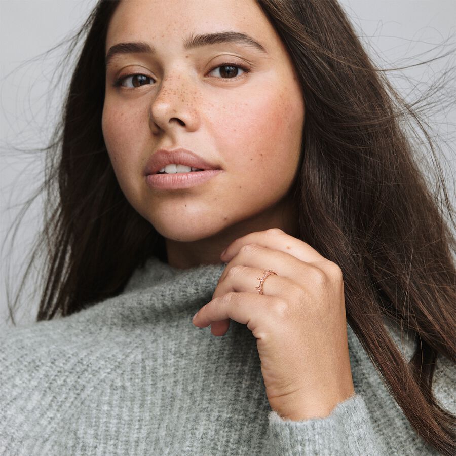 Anillo Corona Brillante Rosa