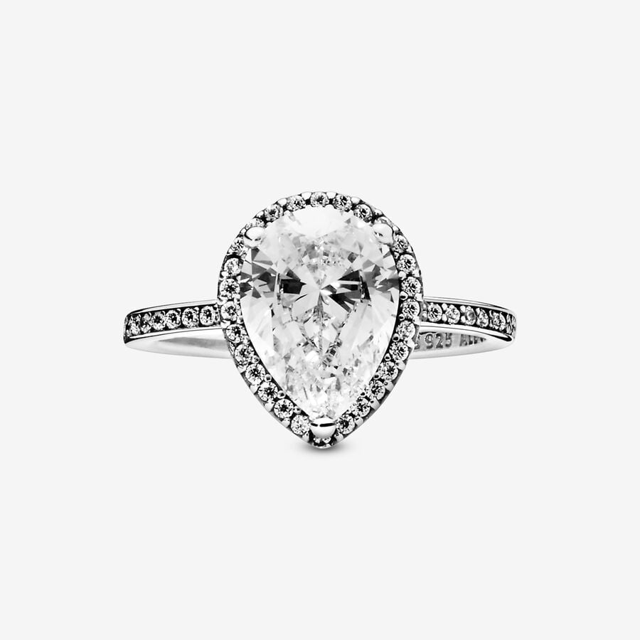 Anillo en plata de ley Lágrima Radiante