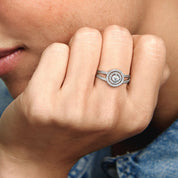 Anillo Doble Halo Brillante