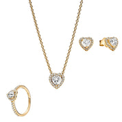 Conjunto Dorado (Anillo + Collar + Pendientes)