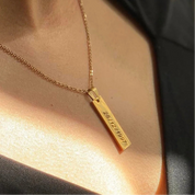Collar Grabable Con Placa Pequeña en Acero Inoxidable