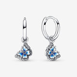 Pendientes de Aro Mariposa Azul