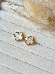 Pendientes Van Cleef Alhambra Vintage Blanco