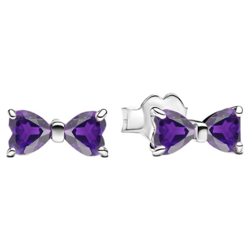 Pendientes Lazo Morado