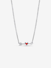 Collar Flecha y Corazón Rojo Cristal de Murano Plata de primera ley