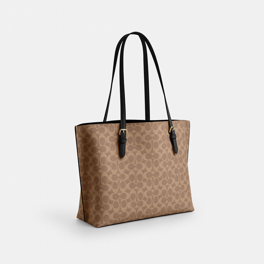 Coach Mollie Tote Bag en Signature Canvas Color Marron y Negro