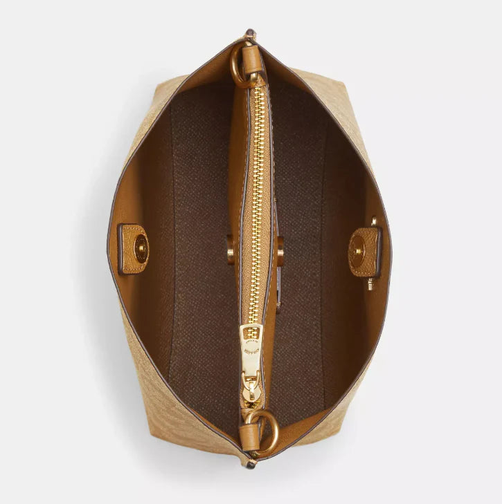 Coach Bucket Bag Signature Canvas Khaki Marrón