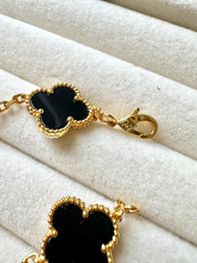 Pulsera Van Cleef Alhambra vintage 5 Tréboles Negros