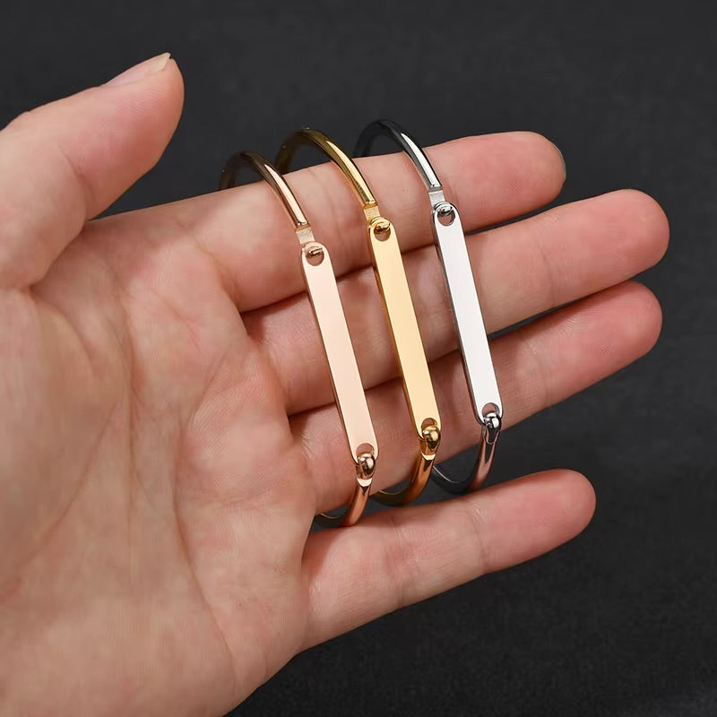 Pulsera Rígida Grabable en Acero Inoxidable