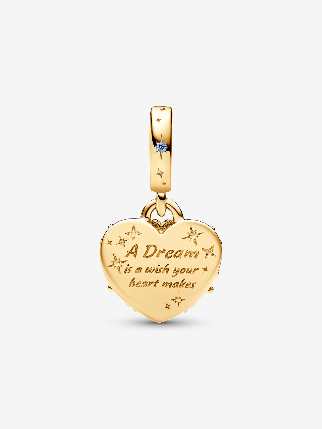 Charm  Dorado Colgante Doble Carroza y Corazón de La Cenicienta de Disney