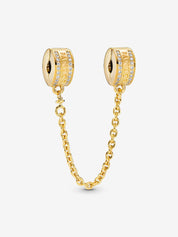 Cadena de Seguridad Dorado del Logotipo de Pandora