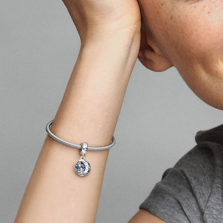 Charm Colgante Doble Santa Claus en la Luna