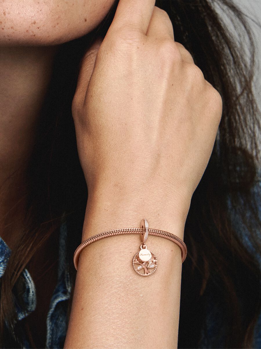 Charm Rose Gold Colgante Arbol Familiar