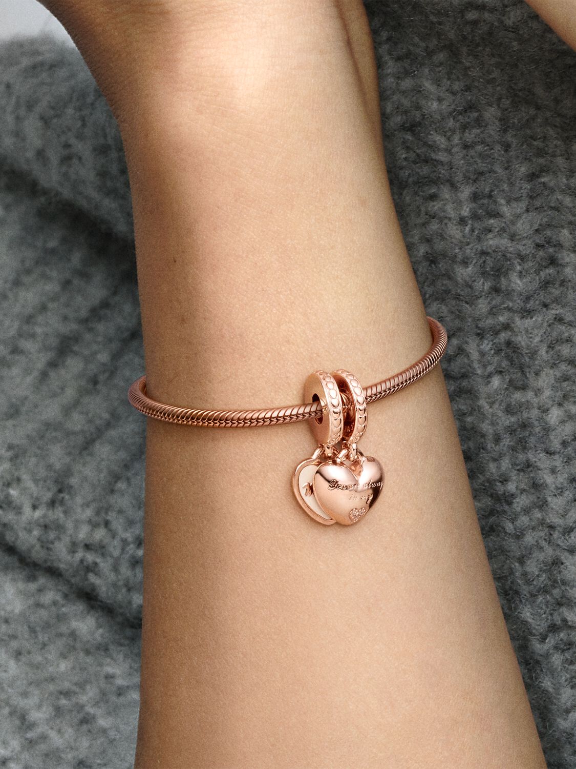 Charm Rose Gold Colgante Dividido You're Always in My Heart (Siempre en mi corazón)