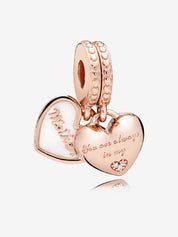 Charm Rose Gold Colgante Dividido You're Always in My Heart (Siempre en mi corazón)