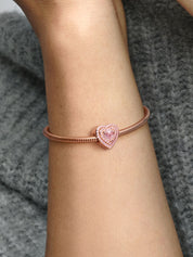 Charm Rose Gold Corazón Nivelado Brillante