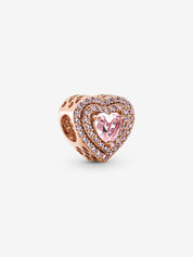 Charm Rose Gold Corazón Nivelado Brillante