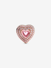 Charm Rose Gold Corazón Nivelado Brillante
