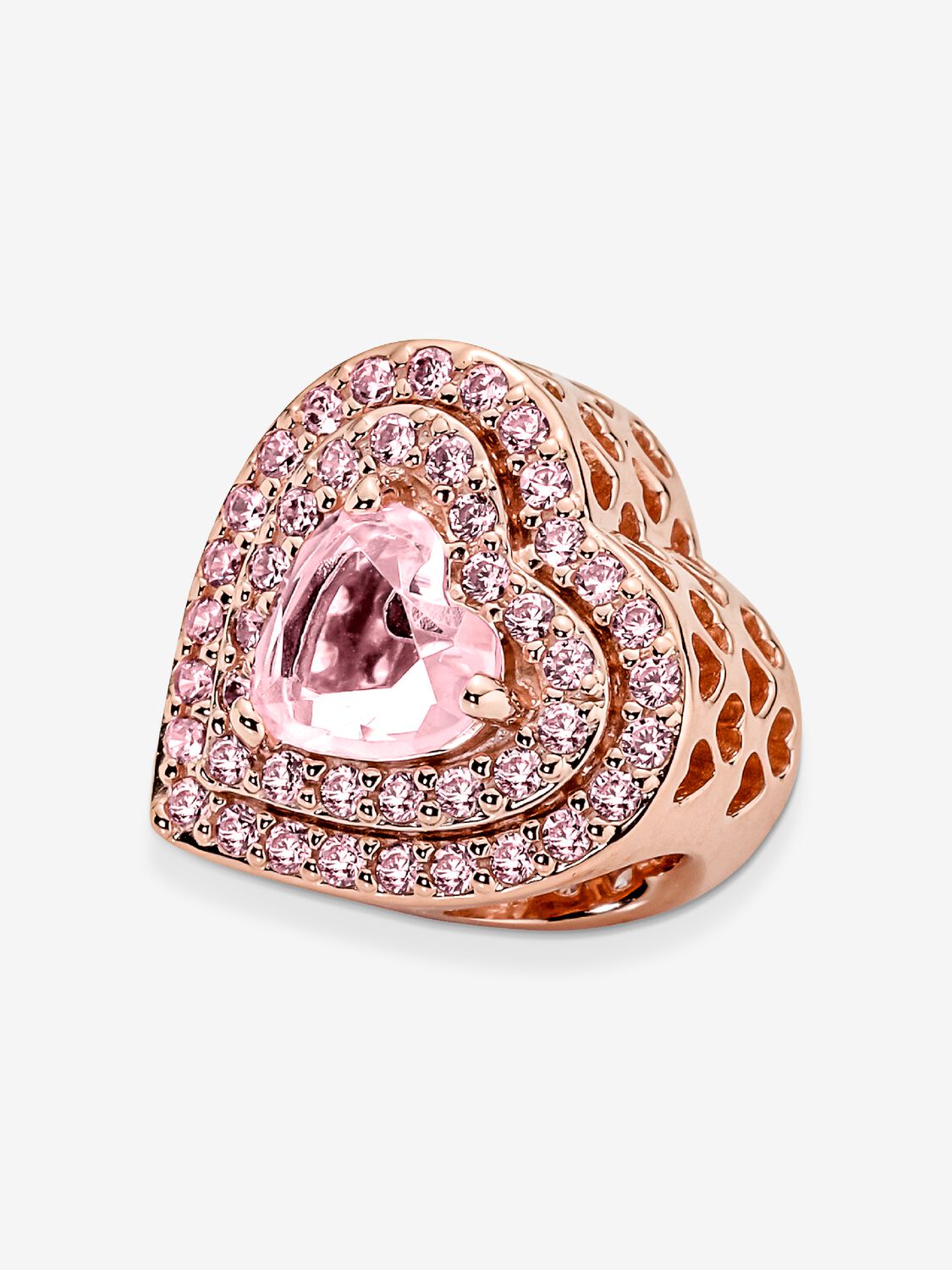 Charm Rose Gold Corazón Nivelado Brillante