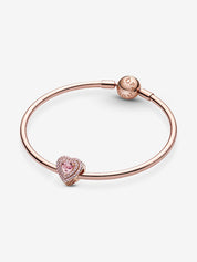 Charm Rose Gold Corazón Nivelado Brillante