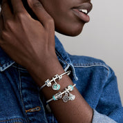 Charm colgante en plata de ley Estrella de Mar Tropical y Concha