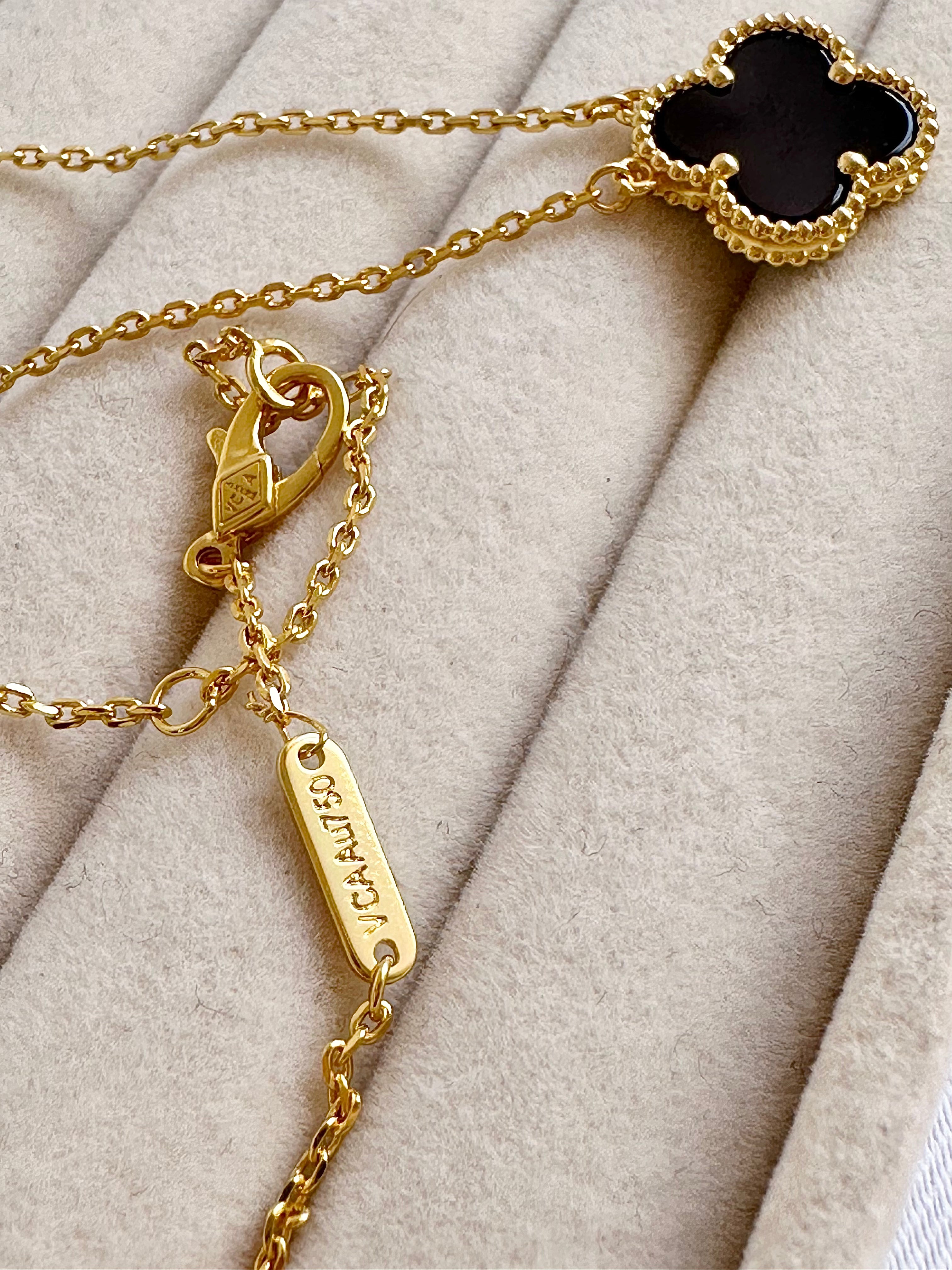 Collar Van Cleef Alhambra Vintage 1 Trébol Negro