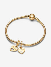 Charm Colgante Divisible Corazón Doble Madre e Hija Dorado