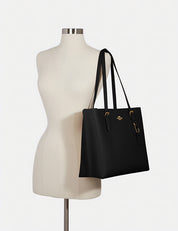 Coach Tote Bag Mollie Canvas Negra Interior Rojo