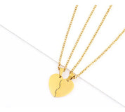 Dúo de Collares Corazón a Mitad Grabables en Acero Inoxidable