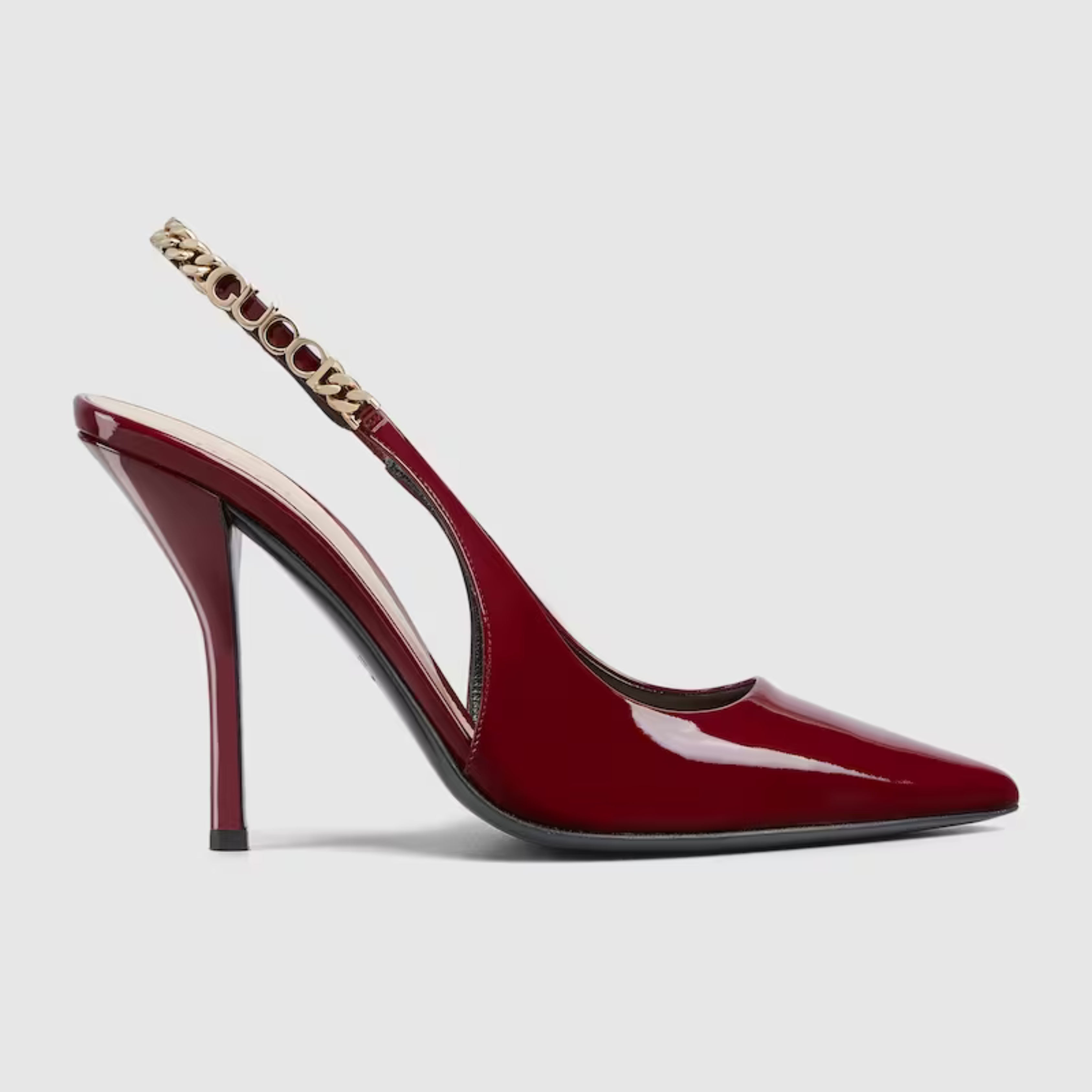Zapato de salón Gucci Signoria con talón descubierto Rojo
