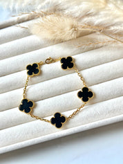 Pulsera Van Cleef Alhambra vintage 5 Tréboles Negros