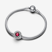 Charm Redondo Nivelado Brillante Rojo
