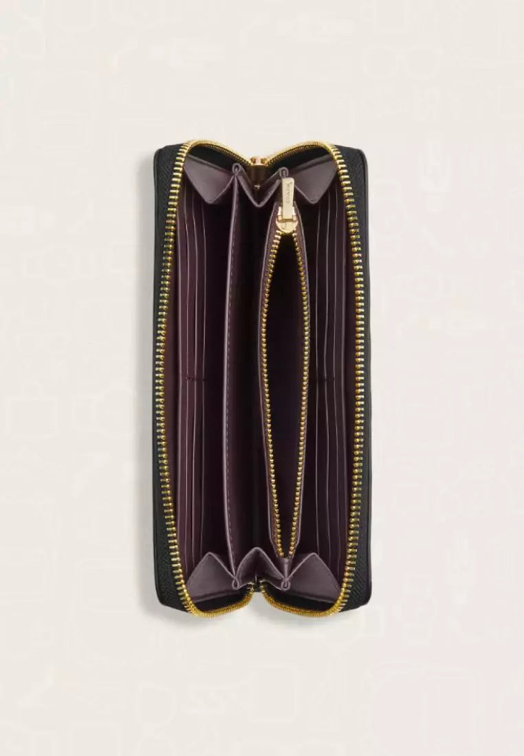 Coach Monedero Wristlet en Charol Negro