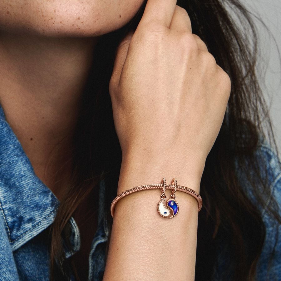 Charm colgante brillante y divisible de Yin y Yang