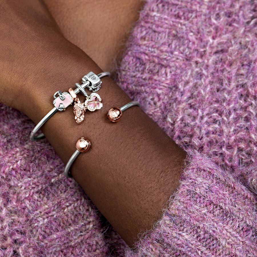 Charm Colgante Corazón Infinito Brillante Rose Gold