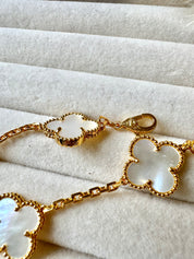 Pulsera Van Cleef Alhambra vintage 5 Tréboles Blancos