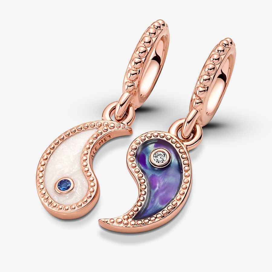 Charm colgante brillante y divisible de Yin y Yang