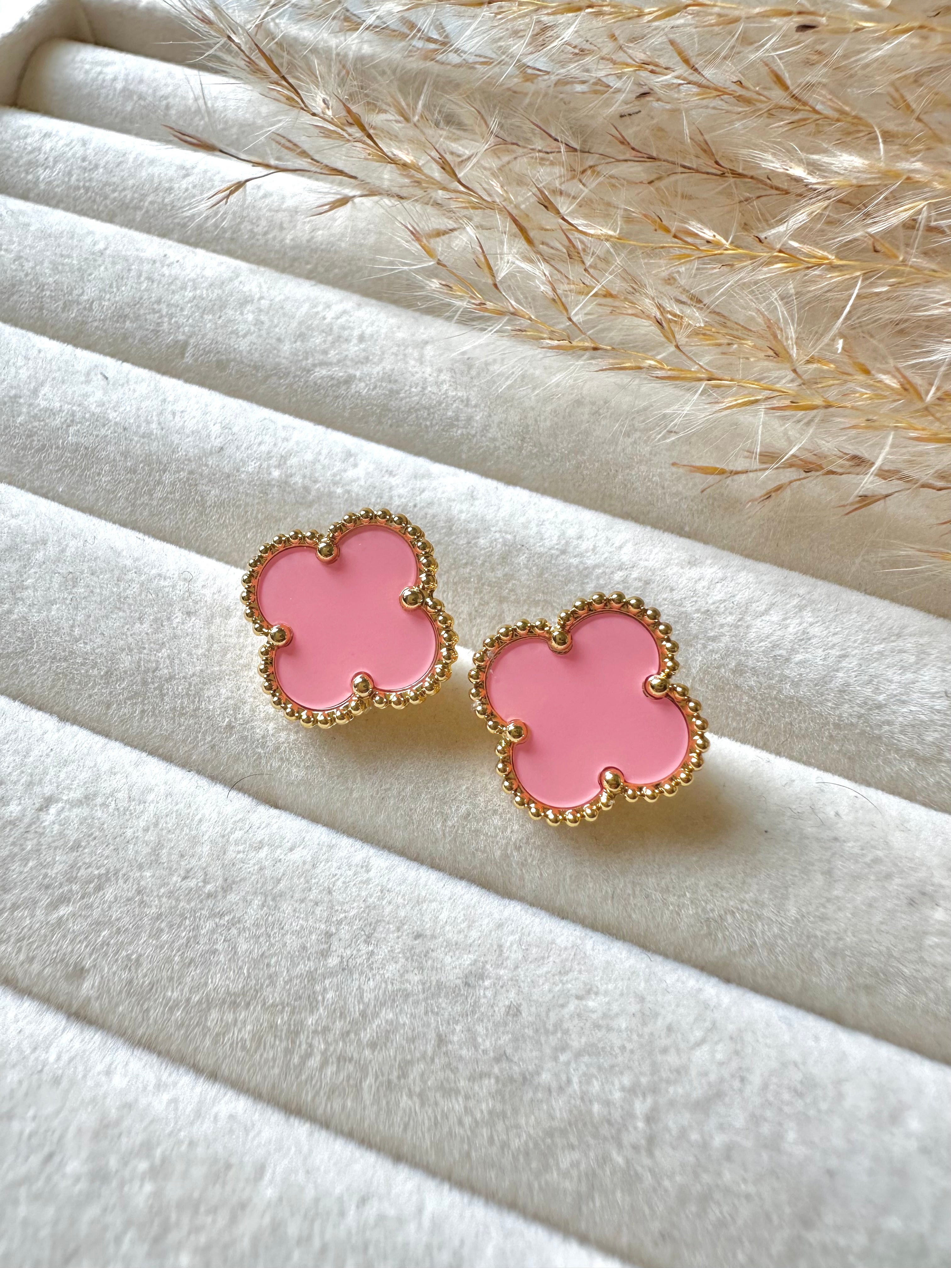 Pendientes Van Cleef Alhambra Vintage Rosa