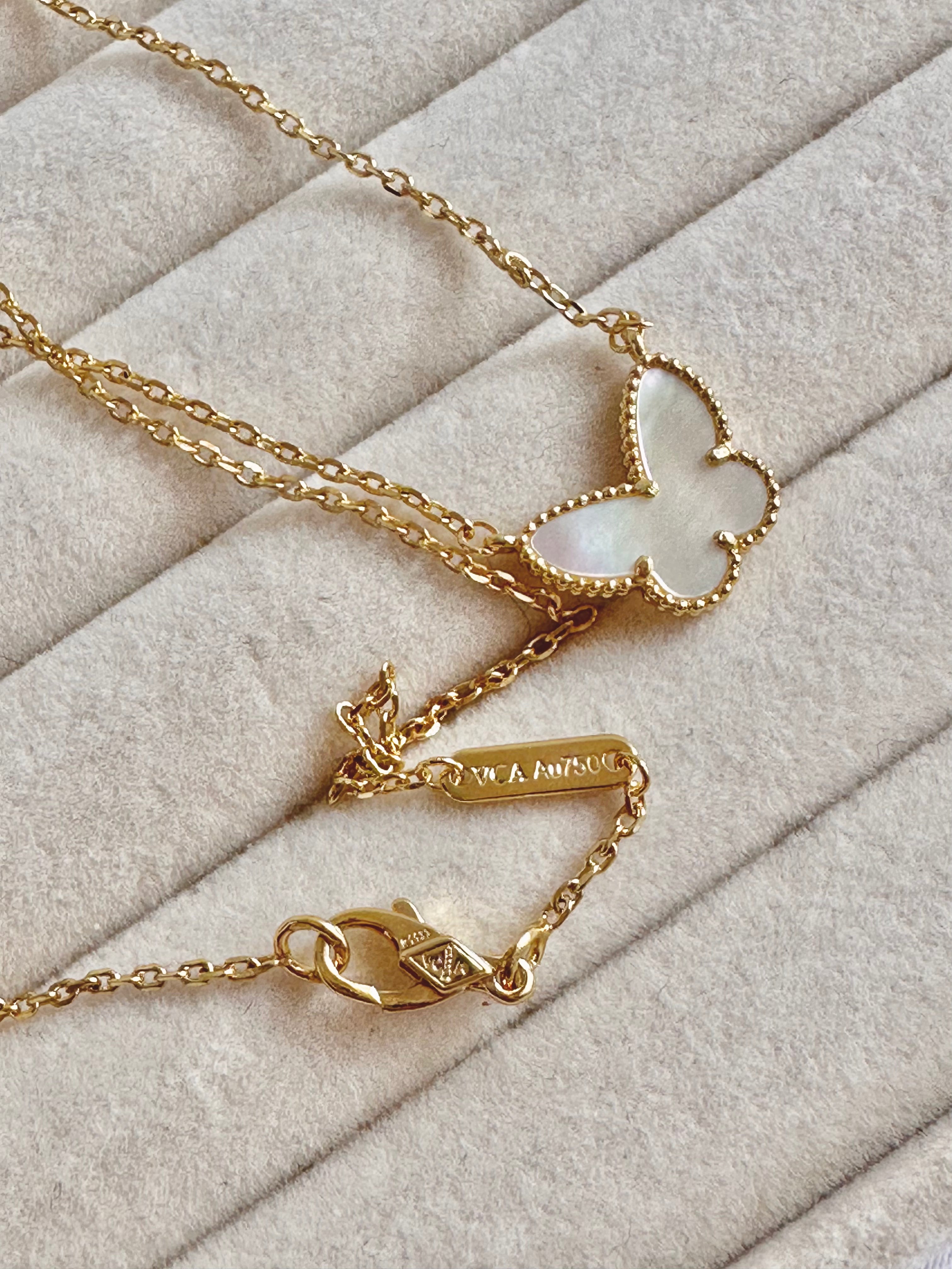 Collar Van Cleef 1 Trébol Mariposa Lucky Alhambra