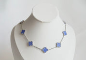 Collar Alhambra vintage 10 Tréboles Azul Cielo de Plata S750