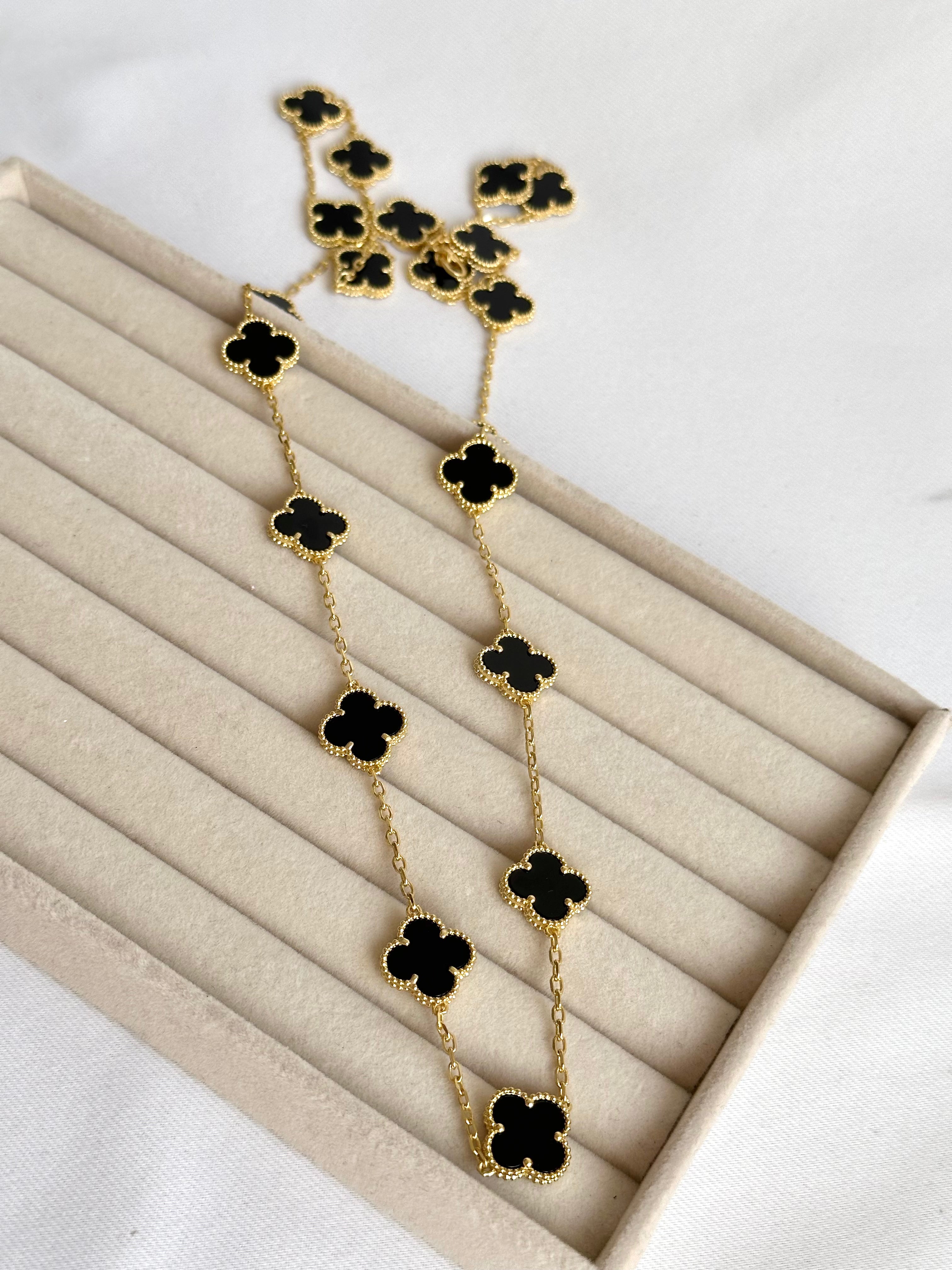 Collar Alhambra vintage 20 Tréboles Negros