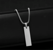 Collar Grabable Con Placa Pequeña en Acero Inoxidable