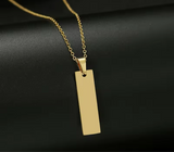 Collar Grabable Con Placa Pequeña en Acero Inoxidable