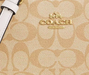 Coach Laurel Shoulder Bag Signature Canvas Blanco/Crema
