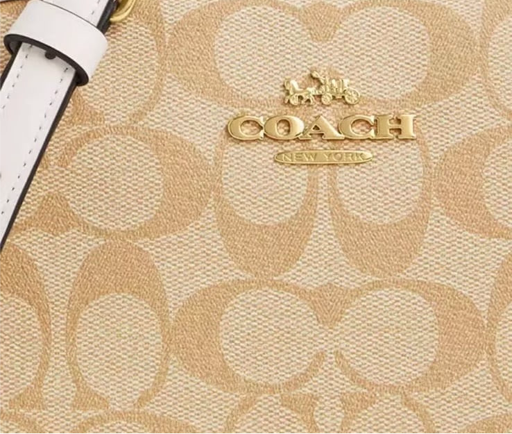 Coach Laurel Shoulder Bag Signature Canvas Blanco/Crema