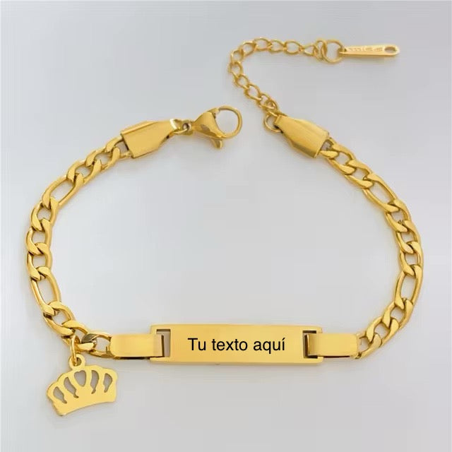 Guillo Colgante Corona Grabable acero inoxidable