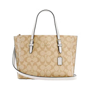 Coach Mollie Tote 25 Signature Khaki y Blanco